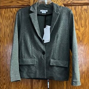 Lacoste Clair Fleece Blazer in Granite Grey EUR Size 38 NWT